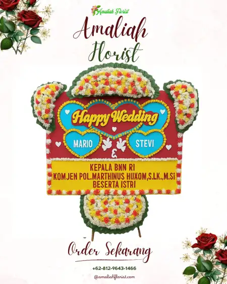 Papan Bunga Pernikahan Sematang Borang